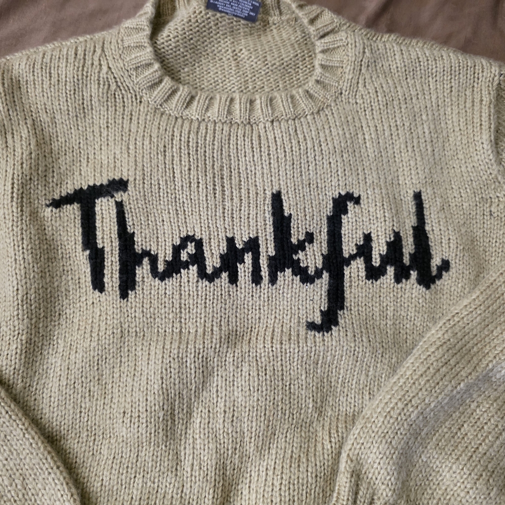 Wooden Ships Thankful Cream Sweater